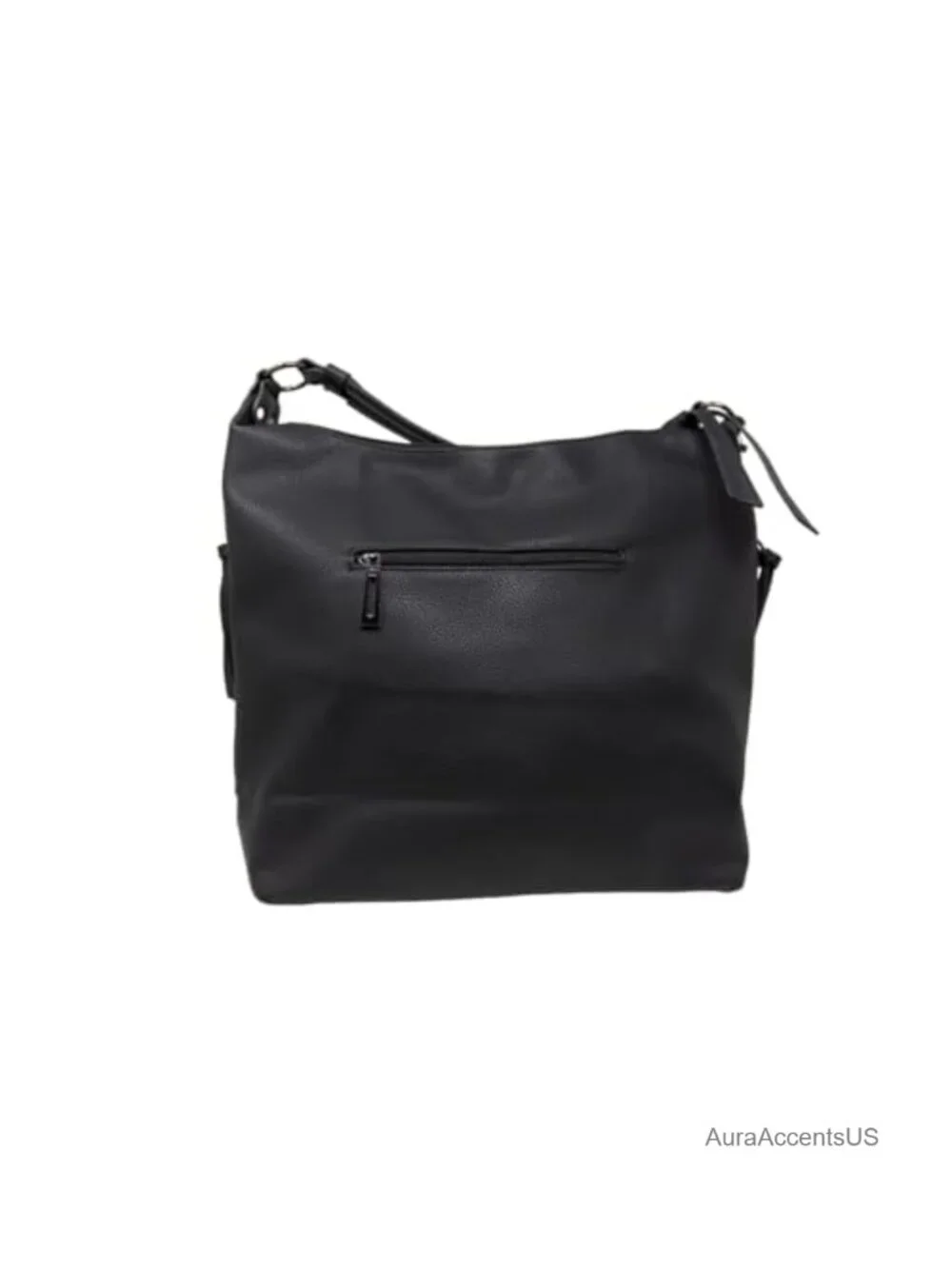 Faux Leather Rhinestone Hobo Handbag with Detachable Crossbody Strap
